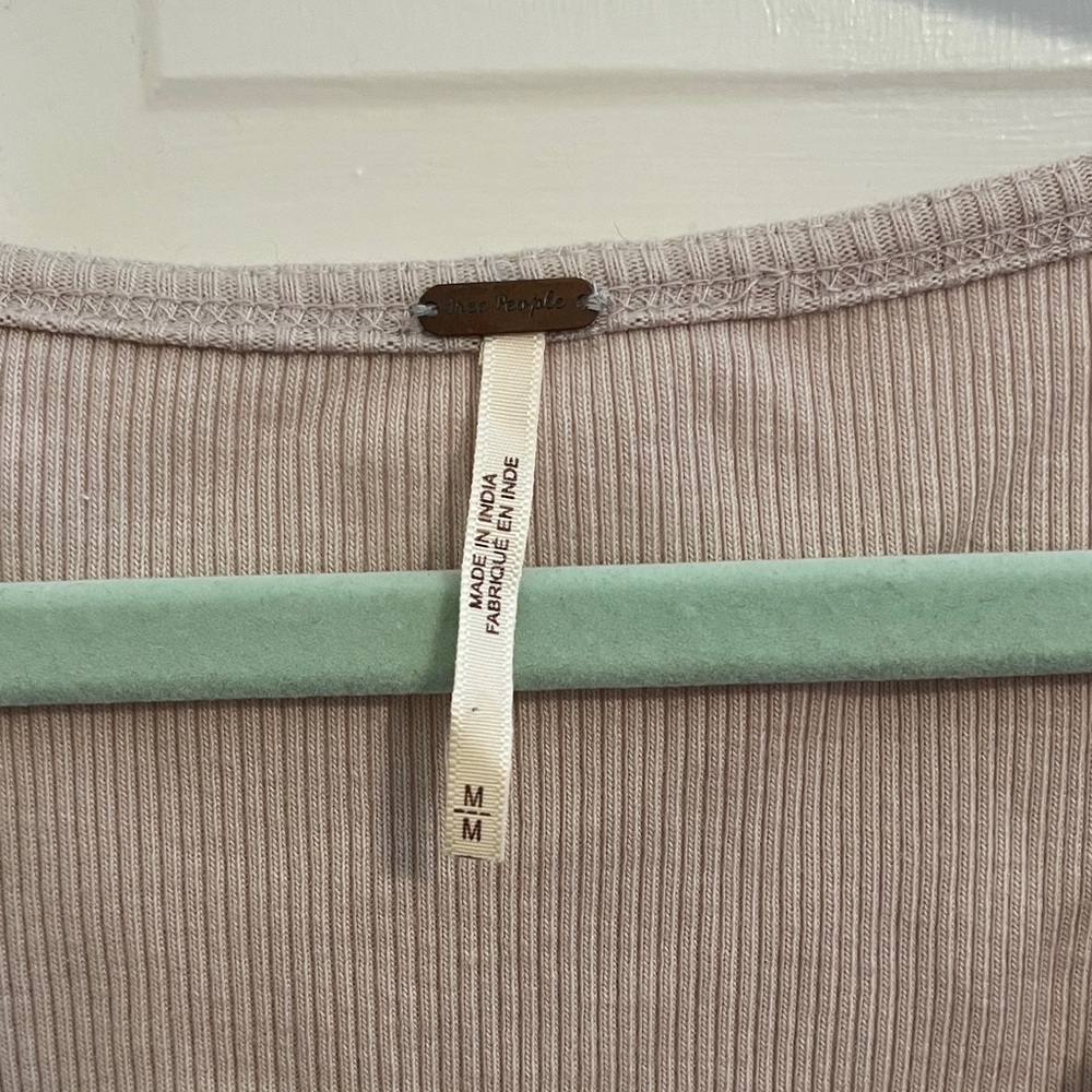 Free People Cross Country Top in Sand Size Medium Boho Cropped Long Sleeve - Picture 3 of 14